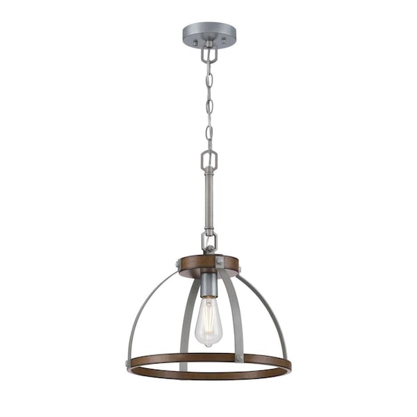 Westinghouse Pendant SemiFlush- 60W Oak Lane Barnwood Galvanized Steel Accents 6127500 - main